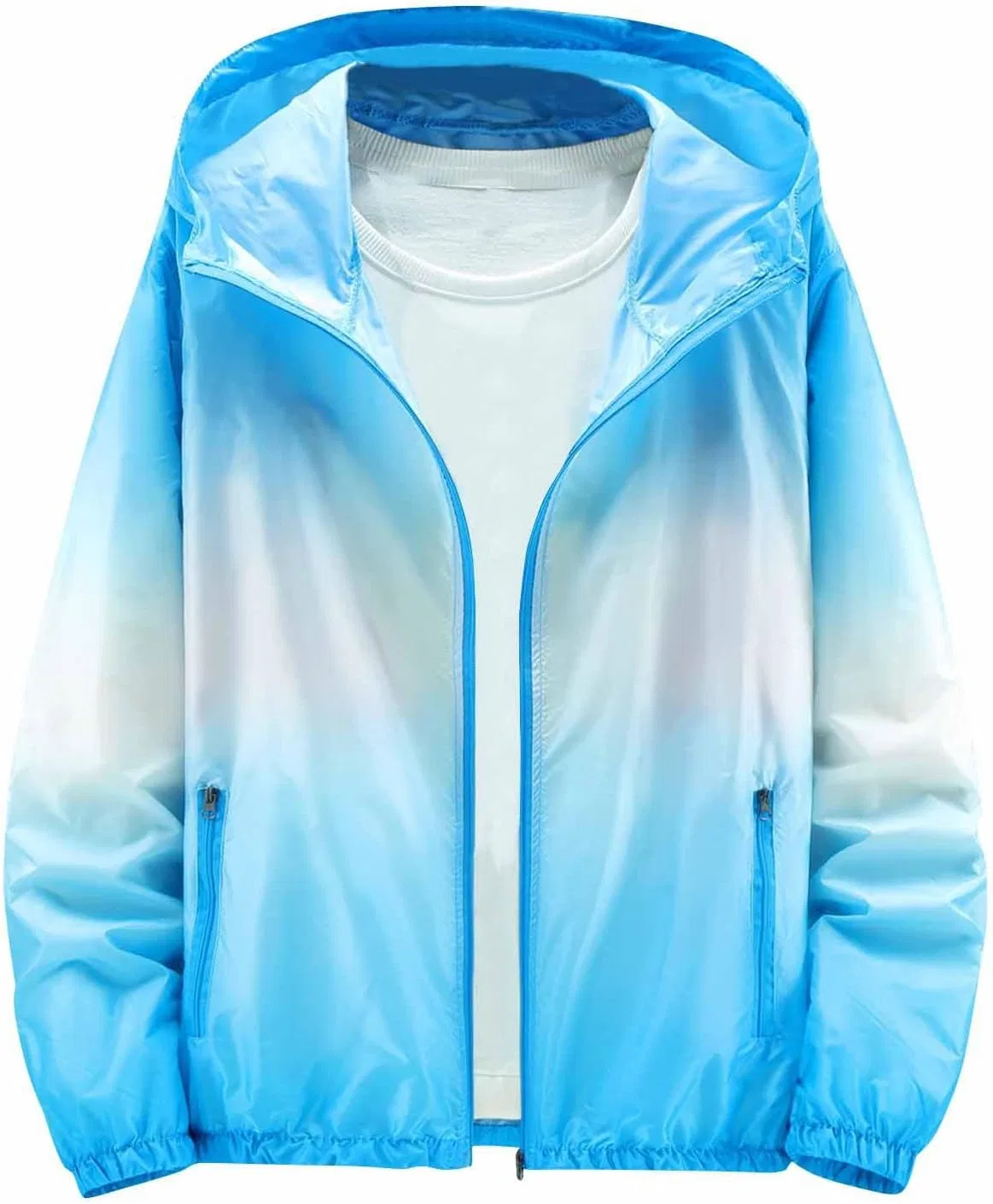 Куртка с капюшоном UPF 50+ Gradient Lightweight Full Zip Sun Protection, Blue