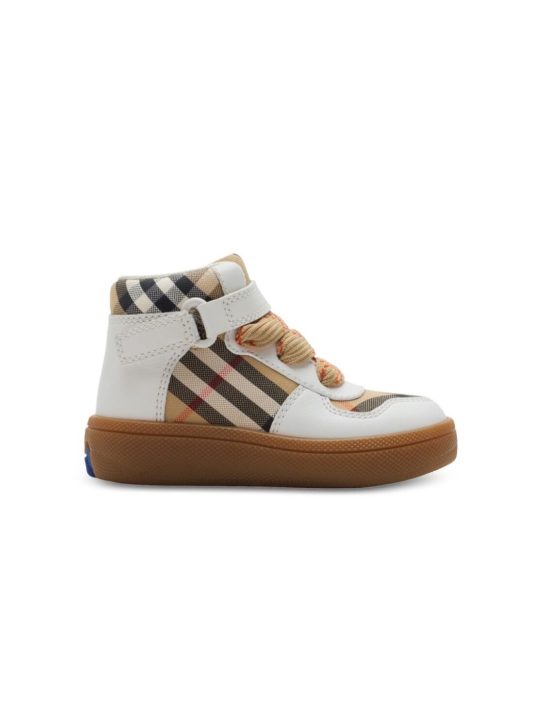 

Высокие кеды в клетку Burberry Kids, нейтральный цвет