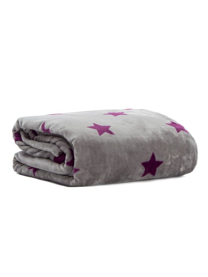 

Одеяло Pink Papaya Kuschel Snug Me Supersoft Stars, цвет grau/lila
