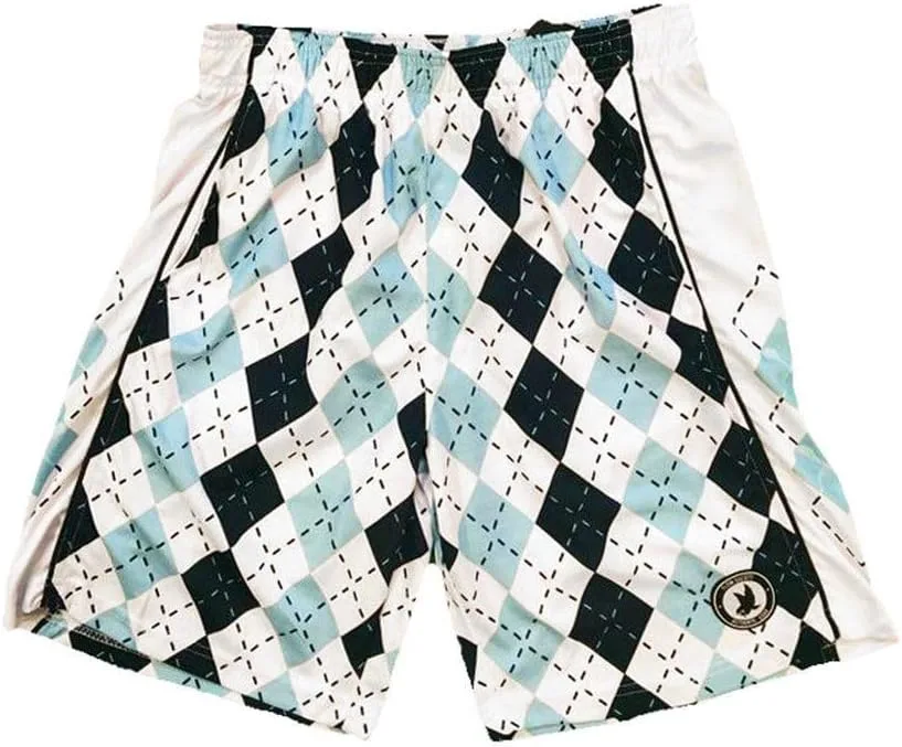 

Flow Society Blue & White Argyle Attack мужские спортивные шорты с карманами