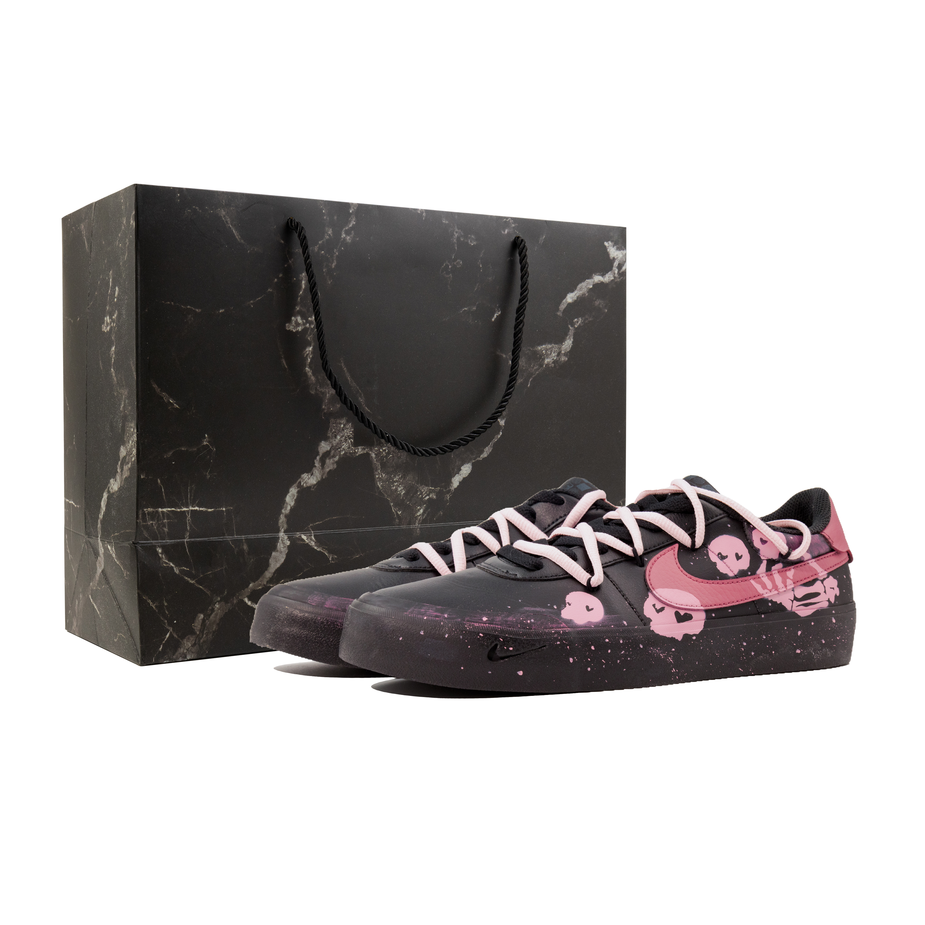 

Nike Кроссовки для скейтбординга Court Shot Low Top, мужские, черно-розовые