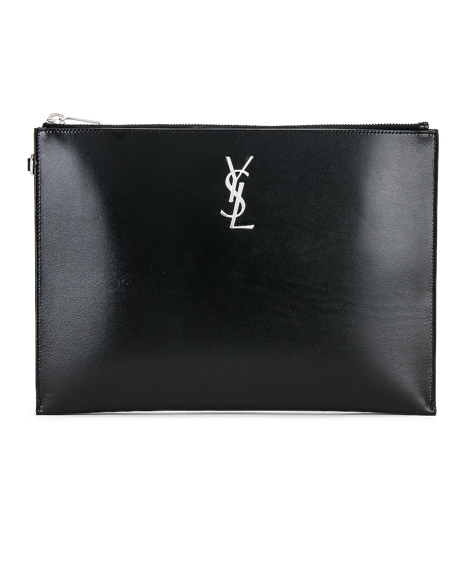 

Сумка Monogram Zippered Tablet Holder Saint Laurent, цвет Noir