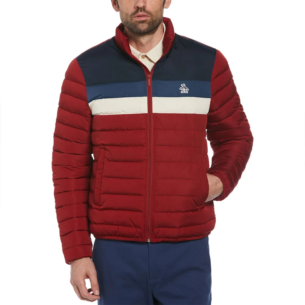 

Куртка Original Penguin Lightweight Faux Down Colorblock puffer, красный