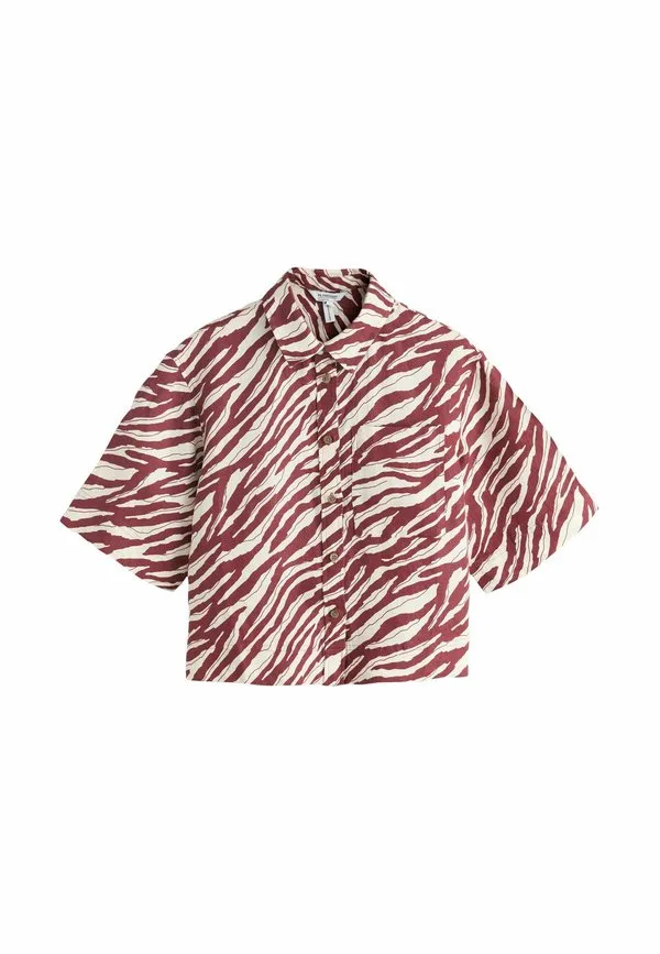 Блузка на пуговицах Next, Red Ecru Zebra Print