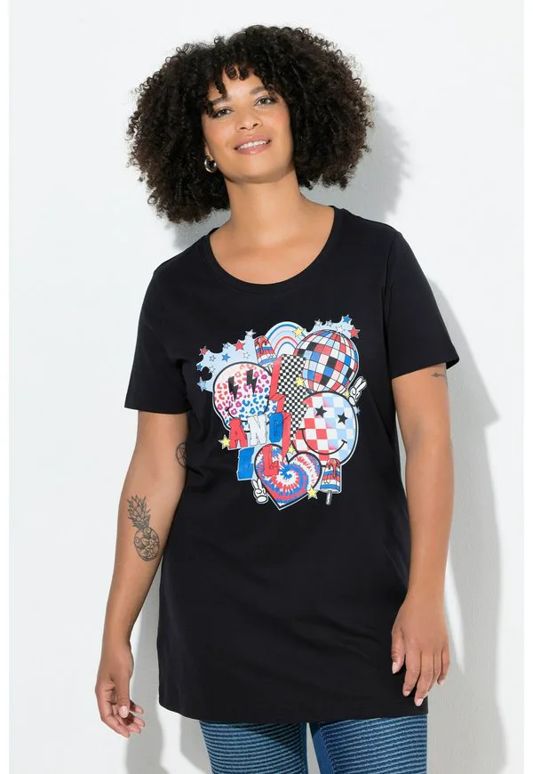 

Längere passform, футболка-смайлик с принтом Angel Of Style, Black, Черный, Längere passform, футболка-смайлик с принтом Angel Of Style, Black