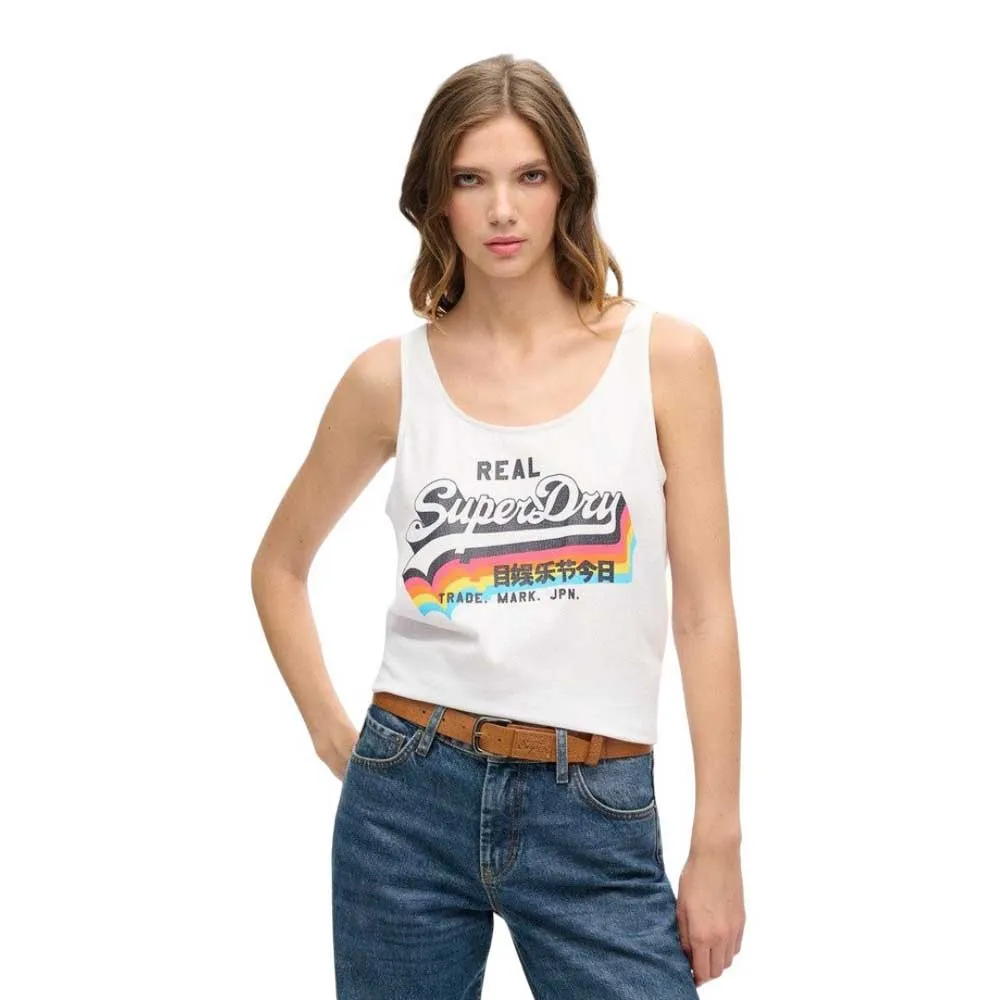 

Футболка без рукавов Superdry Vintage Logo, белый