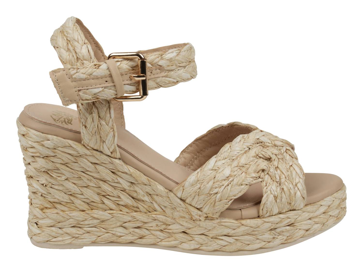 Женские мюли на танкетке с плетеной подошвой натурального цвета GC Shoes — фото 2