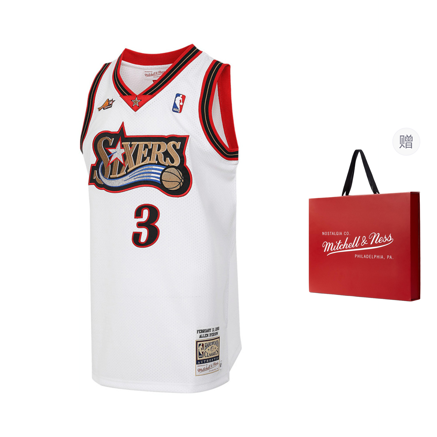 

Mitchell Ness Баскетбольная майка Mitchell & Ness x NBA 76ers мужская белая