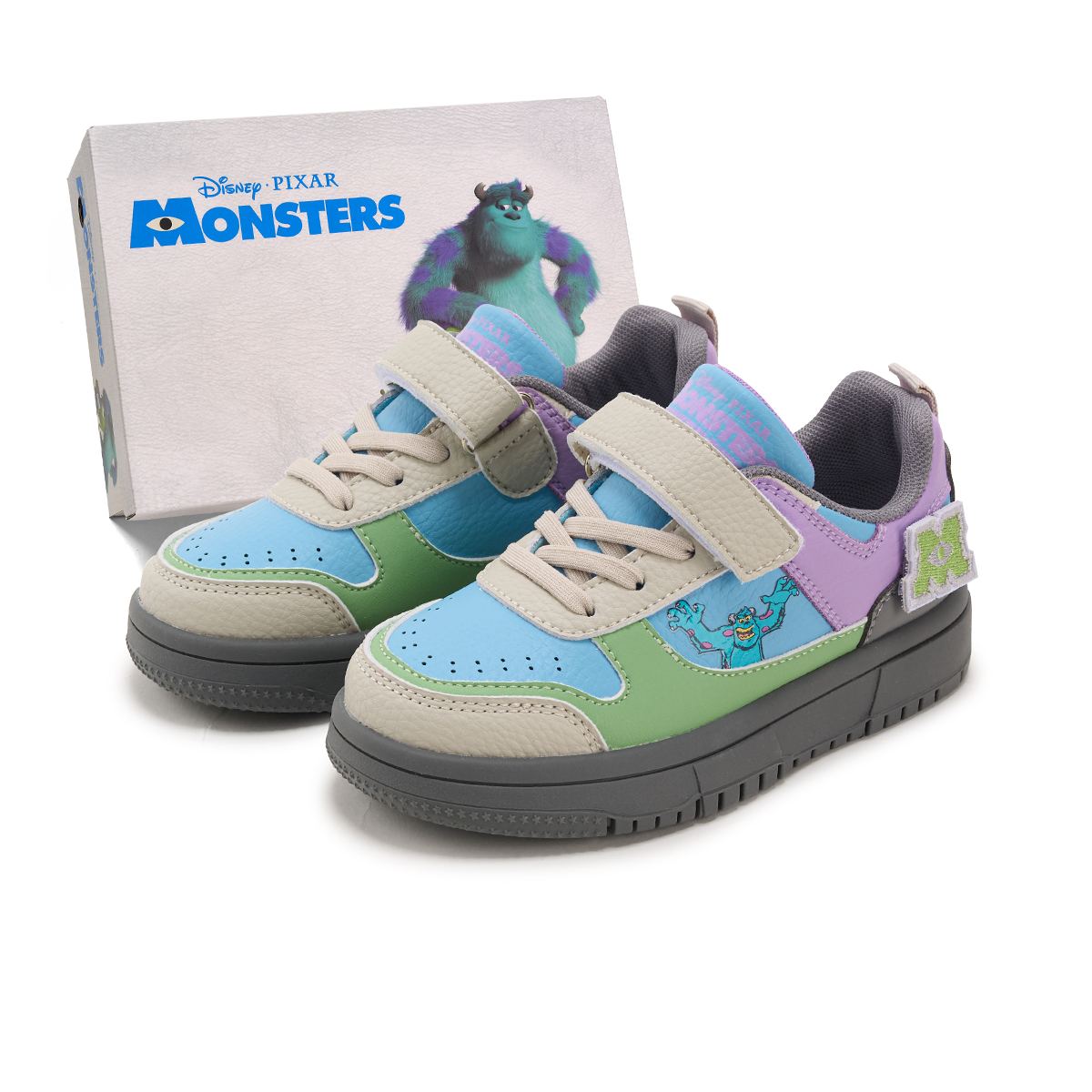 Детские кроссовки для скейтбординга серии Monsters Inc. с амортизацией, противоскользящие, износостойкие и устойчивые к истиранию Disney, синий/зеленый — фото 2