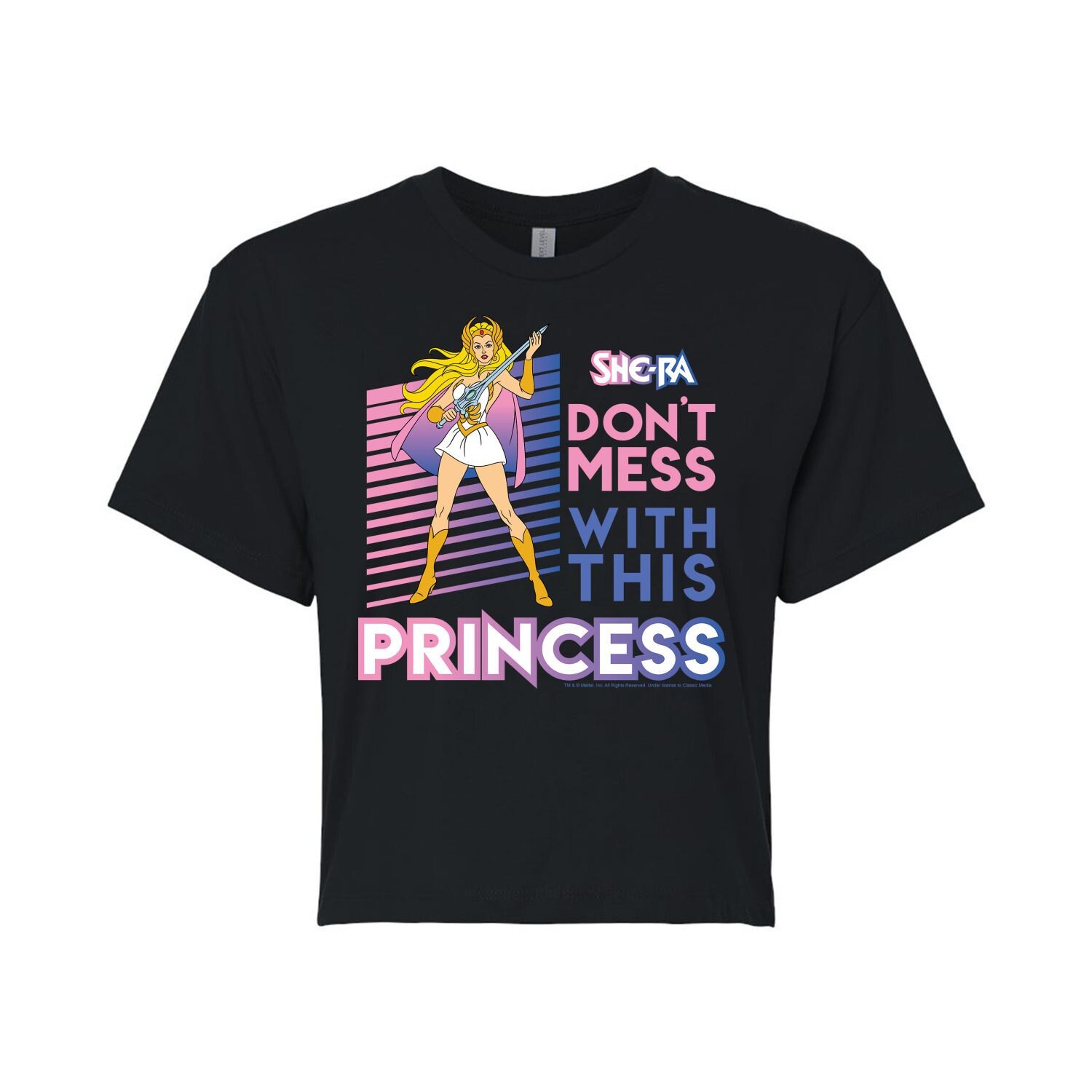 

Укороченная футболка с рисунком She-Ra Dont Mess для юниоров Licensed Character, черный