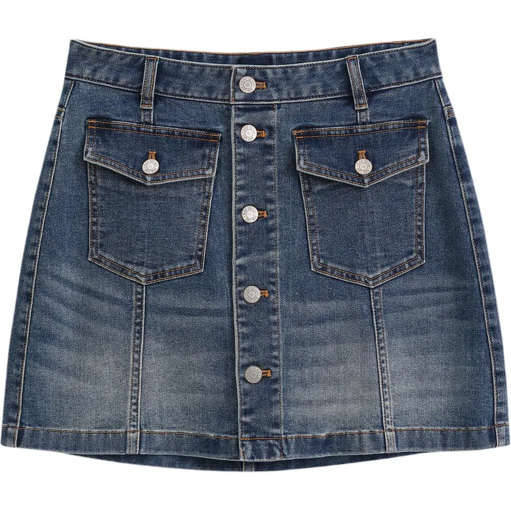 Джинсовая мини-юбка GAP Blue Washed
