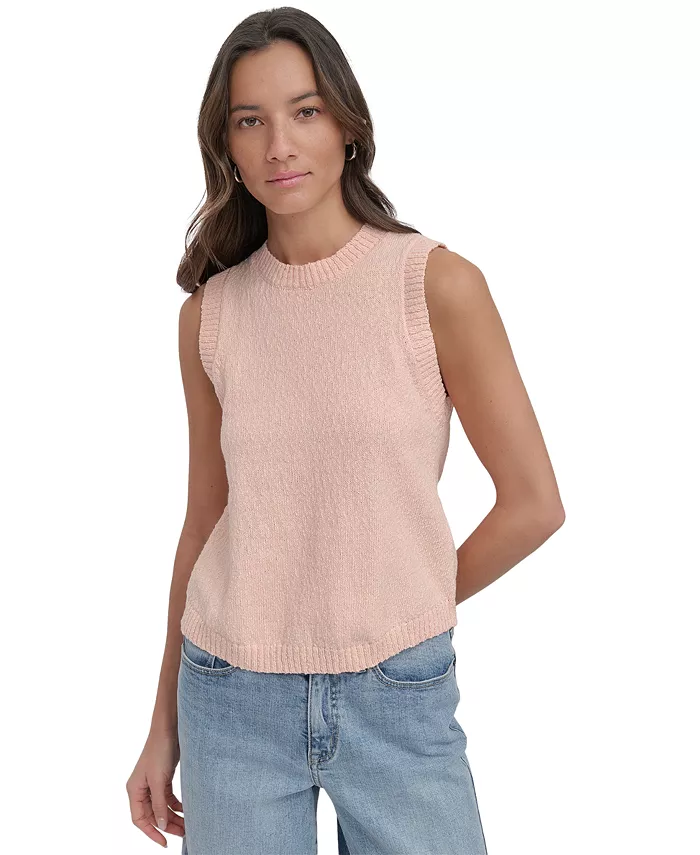 

Женский хлопковый безрукавный свитер Bouclé DKNY Jeans, синий