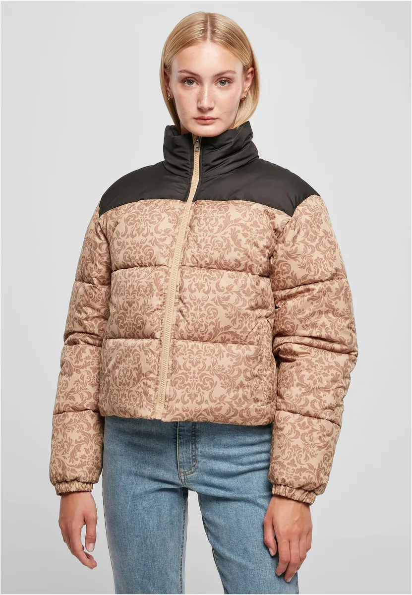 

Зимняя куртка URBAN CLASSICS " Urban Classics Women's Ladies AOP Retro Puffer Jacket" (1 шт.), без капюшона, бежевый