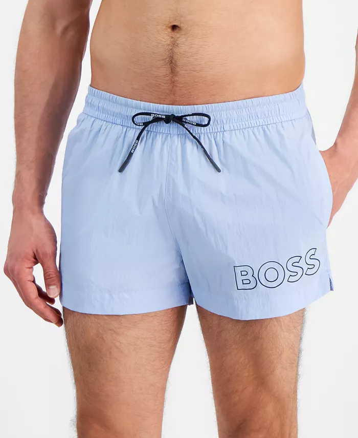 

Мужские плавки Mooneye Outlined Logo с кулиской, длина 3" Hugo Boss, синий