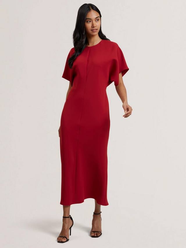 

Плотное сшитое на заказ платье миди Ted Baker, темно-красный