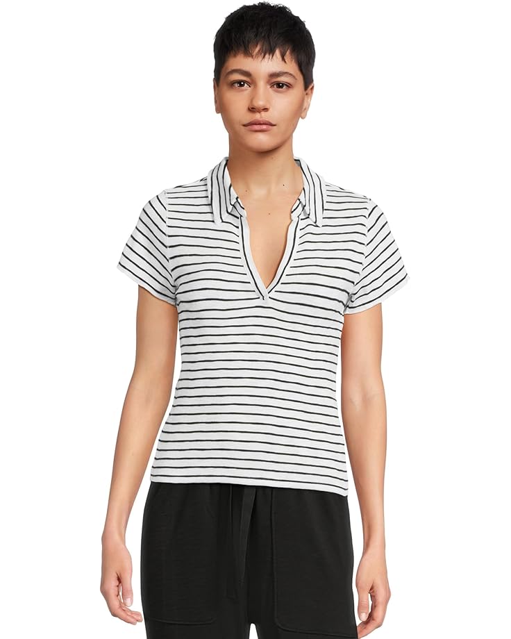 

Футболка Lilla P Striped Polo Tee, цвет Black Stripe