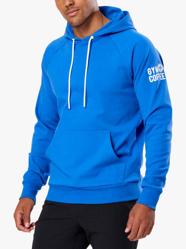 

Мужская уютная толстовка с капюшоном Gym+Coffee, Azure Blue