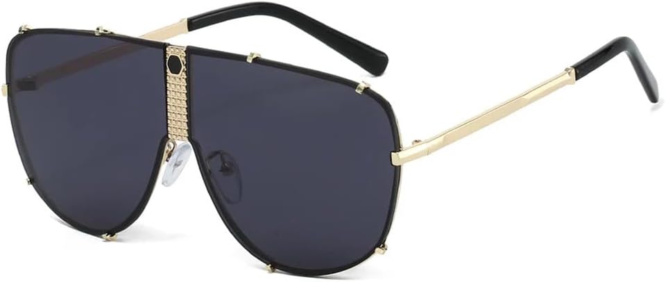 

Солнцезащитные очки UV400 с увеличенными заклепками и градиентным переходом цвета, подходят для женщин и мужчин, для бега и занятий спортом на открытом воздухе UYPTK, Gold Black