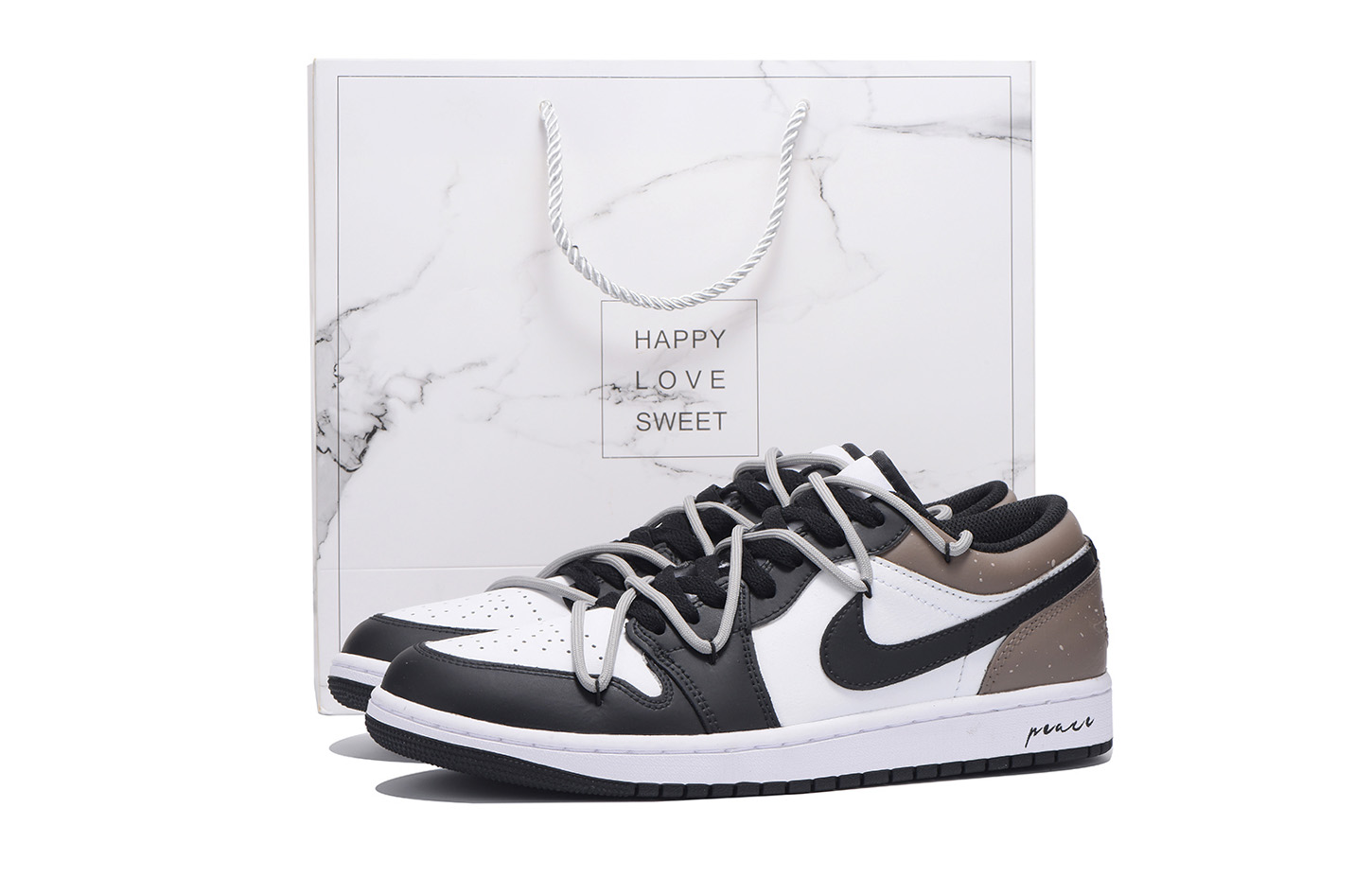 

Jordan Баскетбольные кроссовки Air 1 с низким верхом, износостойкие, антискользящие, винтажные, мужские, черно-коричневые