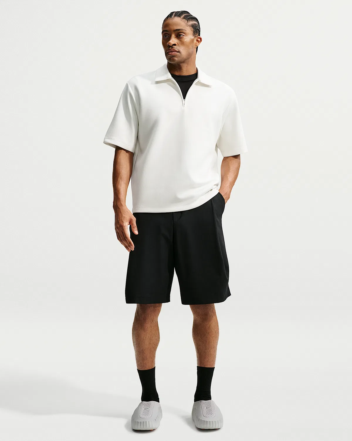 Мужское поло Nike 24.7 ImpossiblySoft Dri-FIT с четверть-застежкой, Sail/Light Bone — фото 4