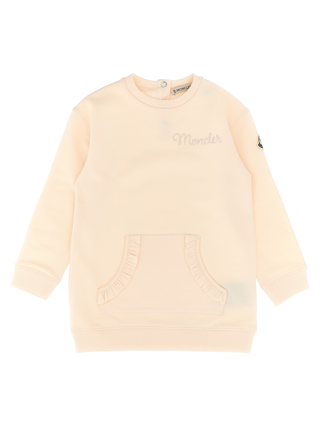 Платье с вышивкой логотипа Moncler Enfant, розовый