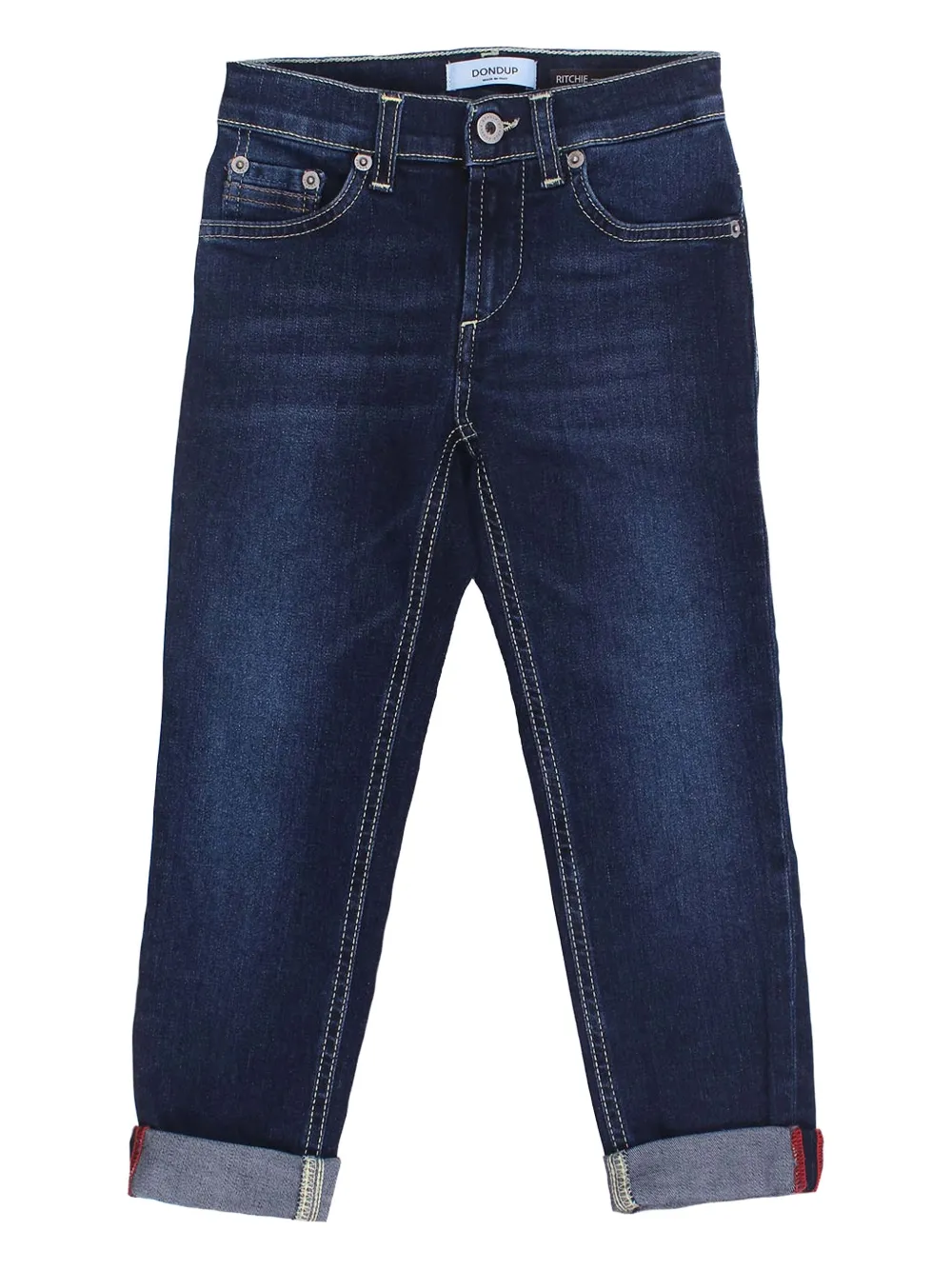 

Джинсы с пятью карманами и подворотами DONDUP KIDS, синий