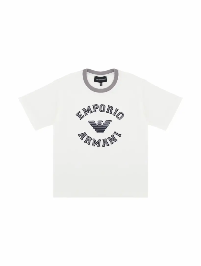 

Хлопковая футболка с логотипом EMPORIO ARMANI, белый