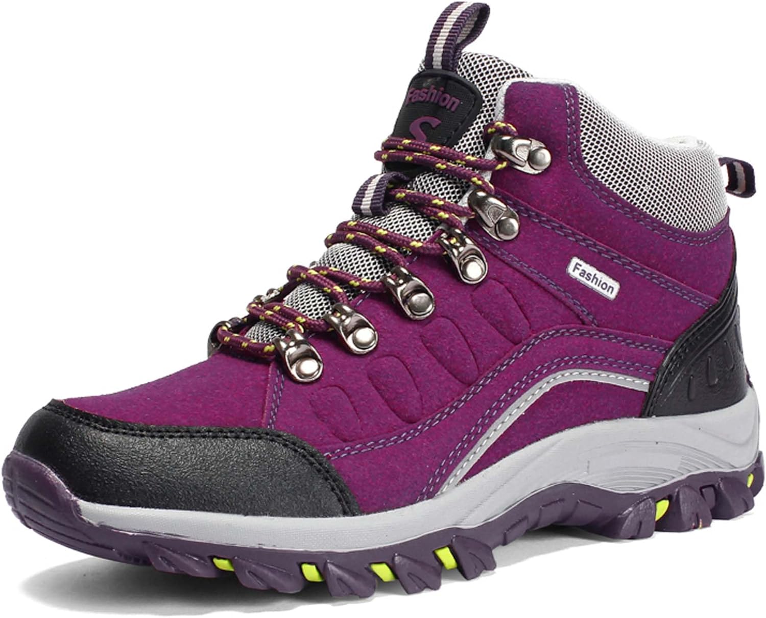 

Мужские и женские нескользящие ботинки для скалолазания, походов и путешествий, шнурованные, дышащие, удобные для ходьбы, с резиновой подошвой, противоскользящие Duagl, фиолетовый