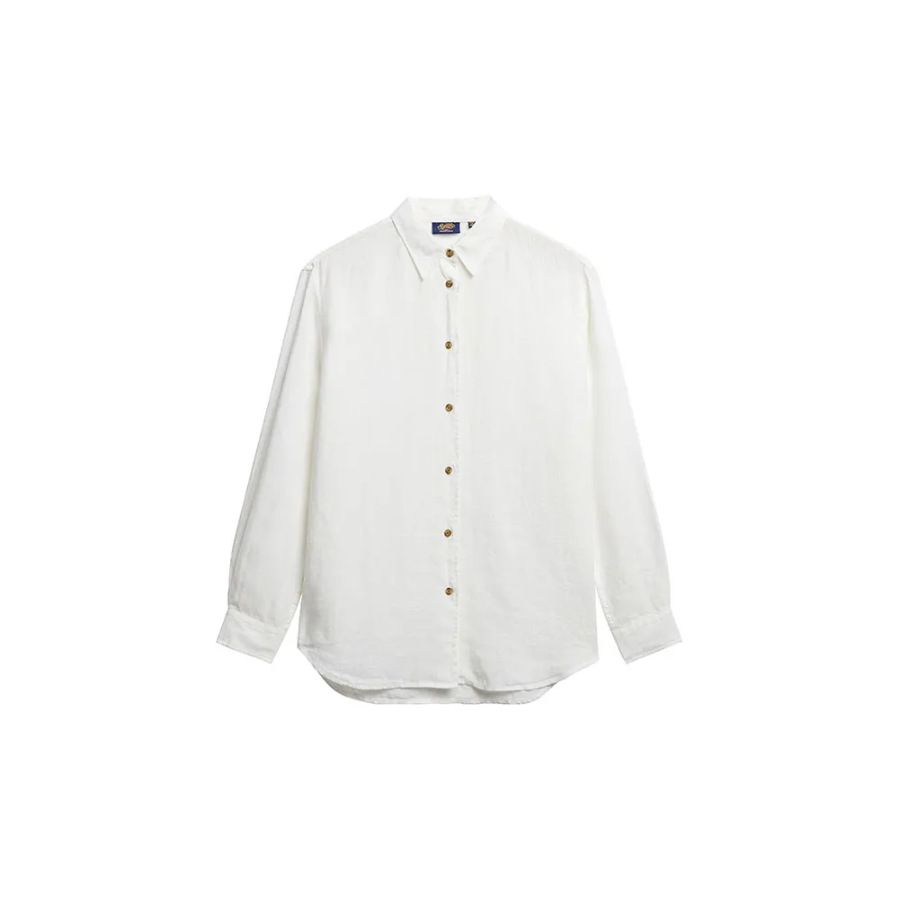 Рубашка с длинным рукавом Superdry Casual Linen Boyfriend, белый — фото 2