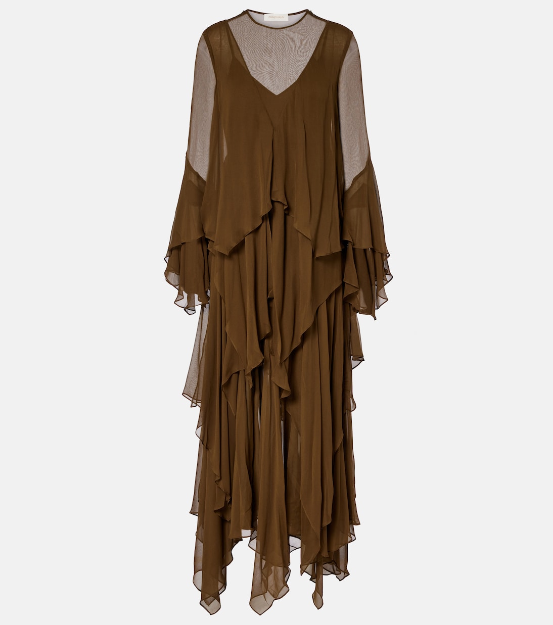 

Платье из шелковой органзы с драпировкой Zimmermann, Moss