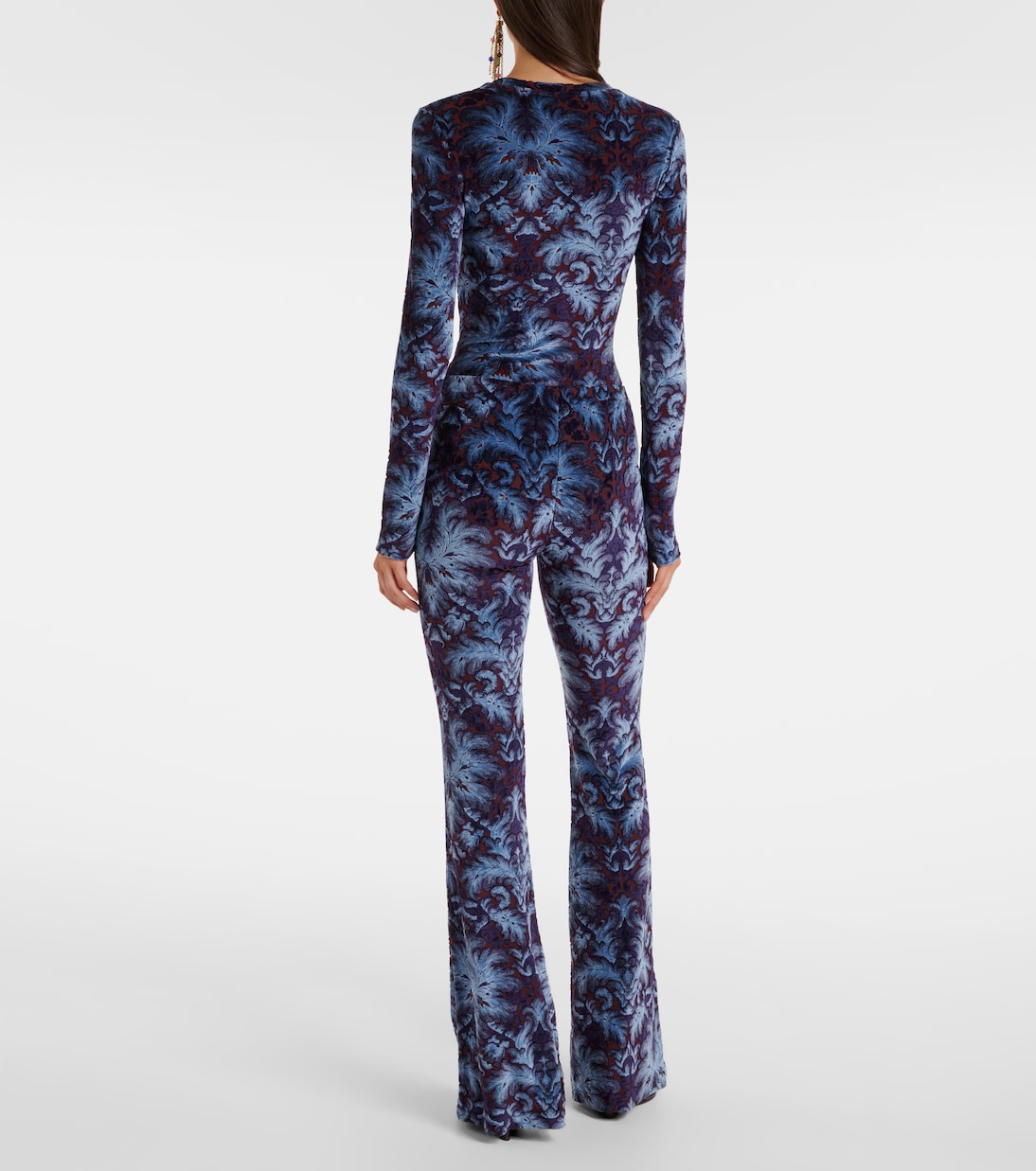 Принтованные брюки-клёш с высокой талией Etro, Var. Multicolor F.Do Blu — фото 3