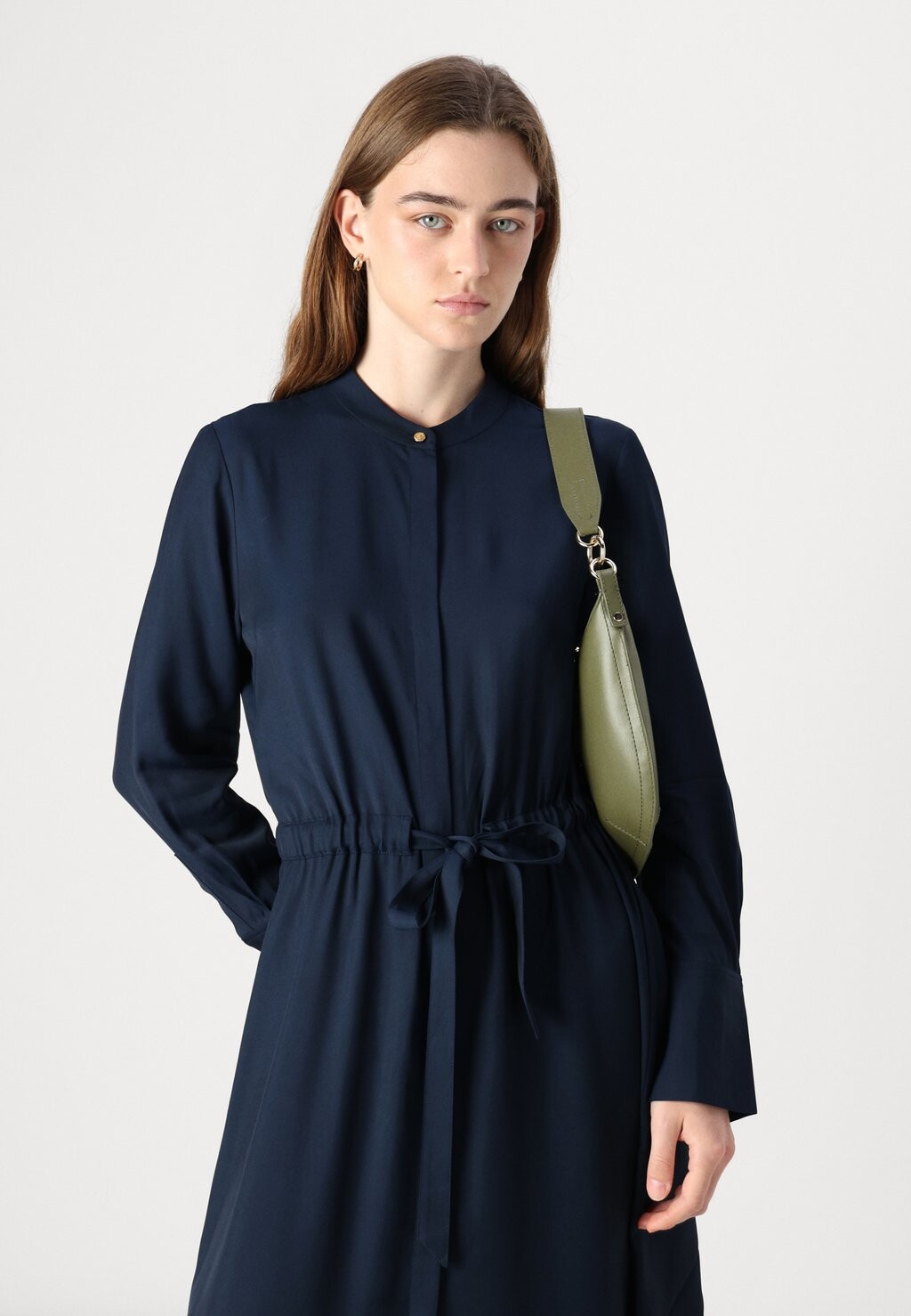 

Платье-рубашка SOFT COLARLESS SHIRT DRESS Tommy Hilfiger, темно-синий