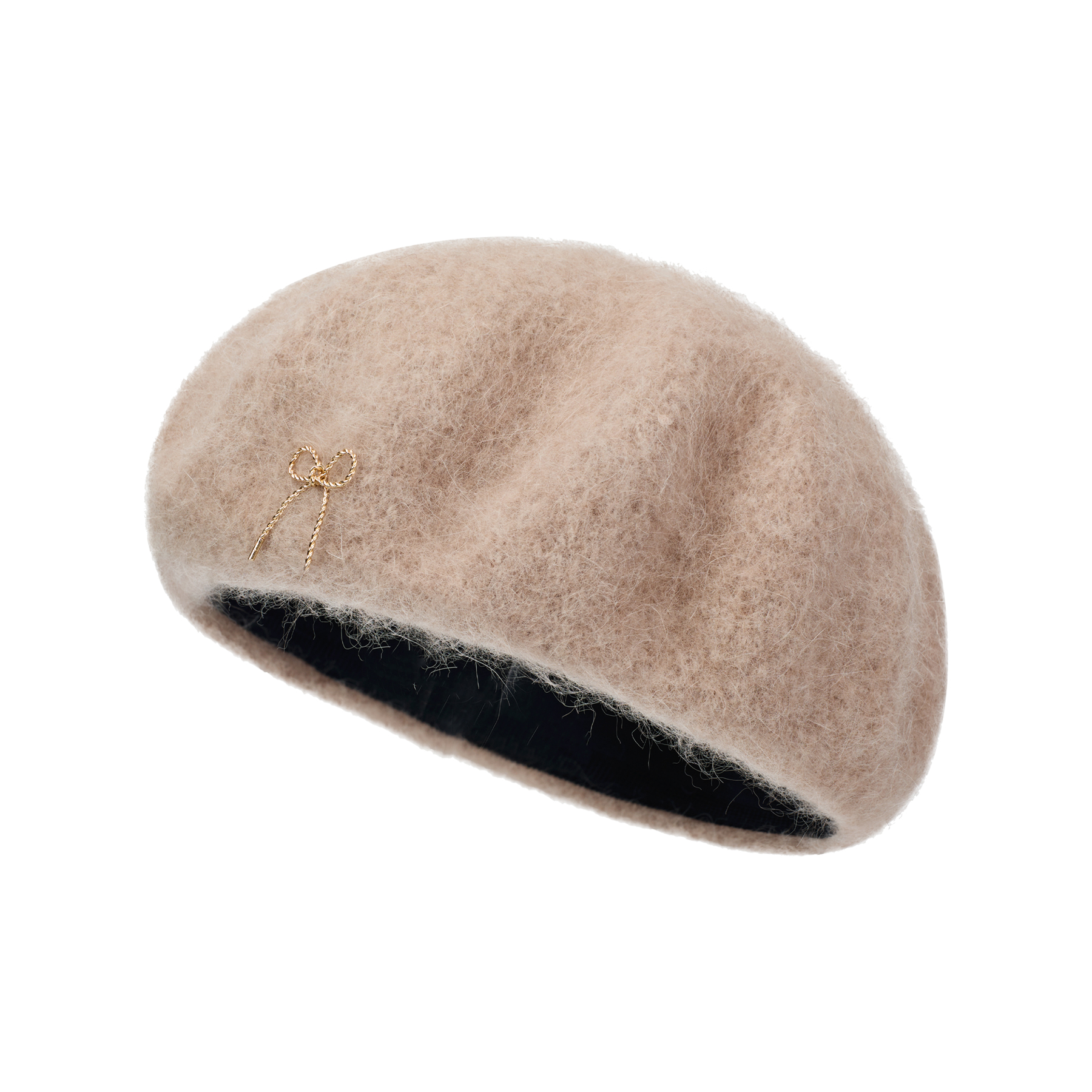 

Берет из кроличьего меха на 63% для женщин ELLE, oats camel