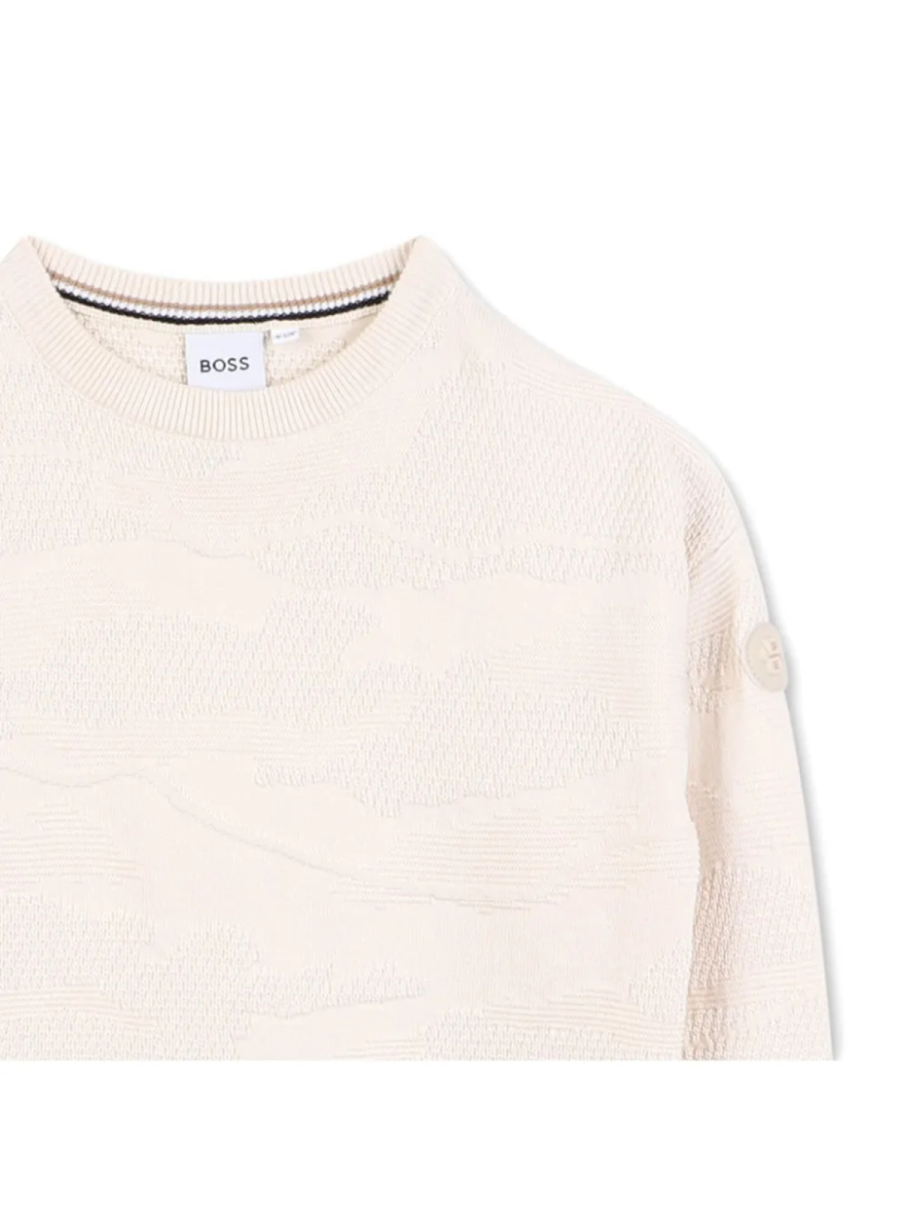 Свитер с круглым вырезом BOSS Kidswear, нейтральный — фото 3