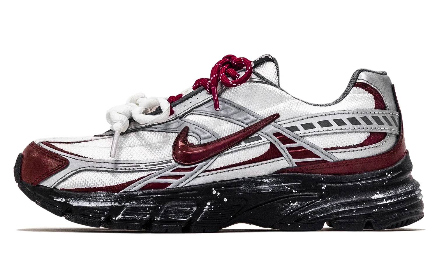 Nike Initiator Leather, Textile Abrasion Resistant Slip Resistant Low top Casual Running Shoes Men's Black Red