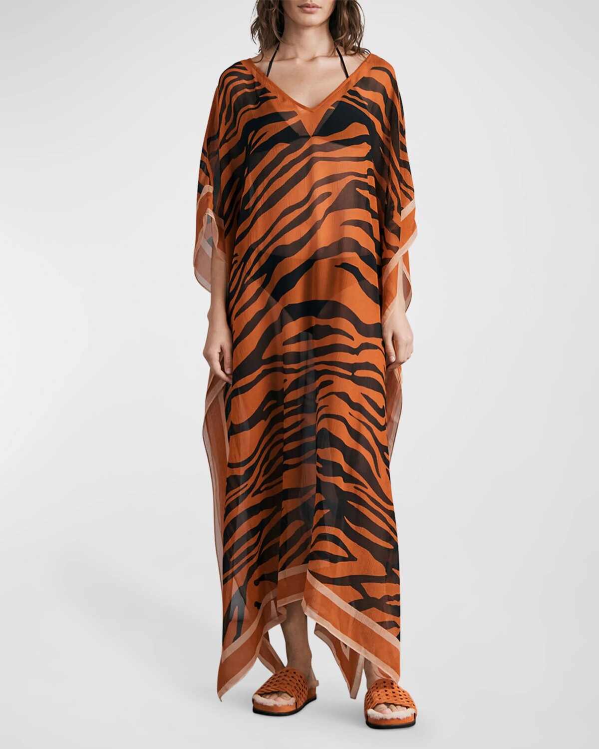

Кафтан из шелковой смеси Kaia Rag & Bone, цвет Orange Tiger