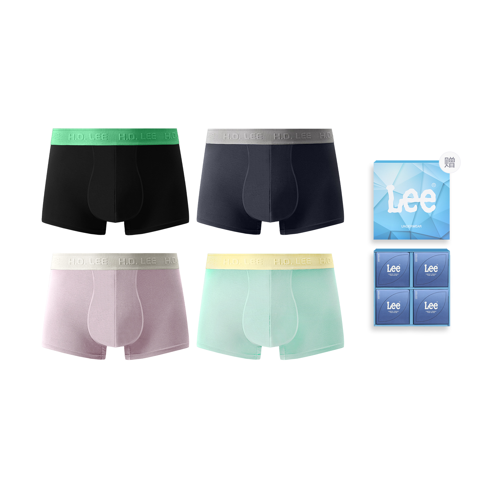 

Подарочные боксы Galaxy Underwear для мужчин, набор из 4 штук Lee, светло-зеленый