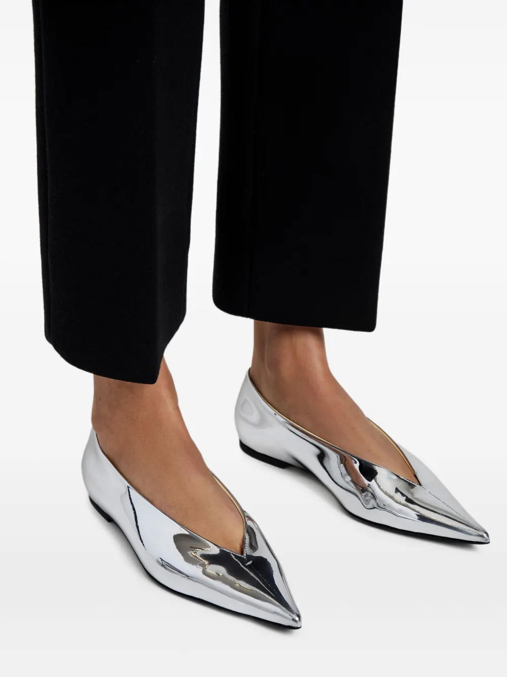 Туфли Slash с заостренным носком Proenza Schouler, серебристый — фото 4