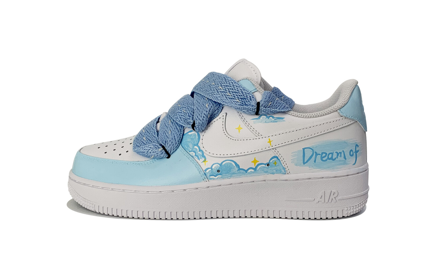 

Кроссовки Nike Air Force 1 Skateboard Shoes Women's Low-Top White Blue, Синий, Кроссовки Nike Air Force 1 Skateboard Shoes Women's Low-Top White Blue