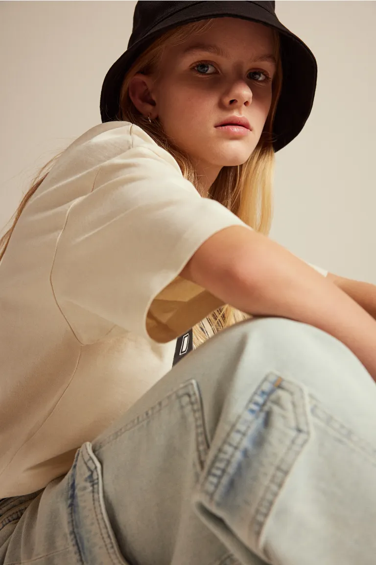 

Широкие джинсы карго свободного кроя H&M, синий