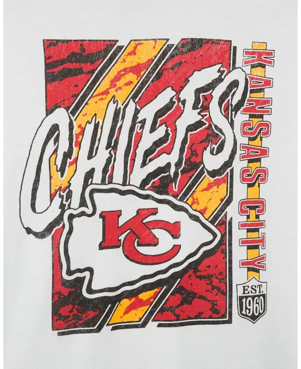 Футболка унисекс с символикой команды Kansas City Chiefs НФЛ - для малышей и взрослых Junk Food Clothing, белый — фото 3