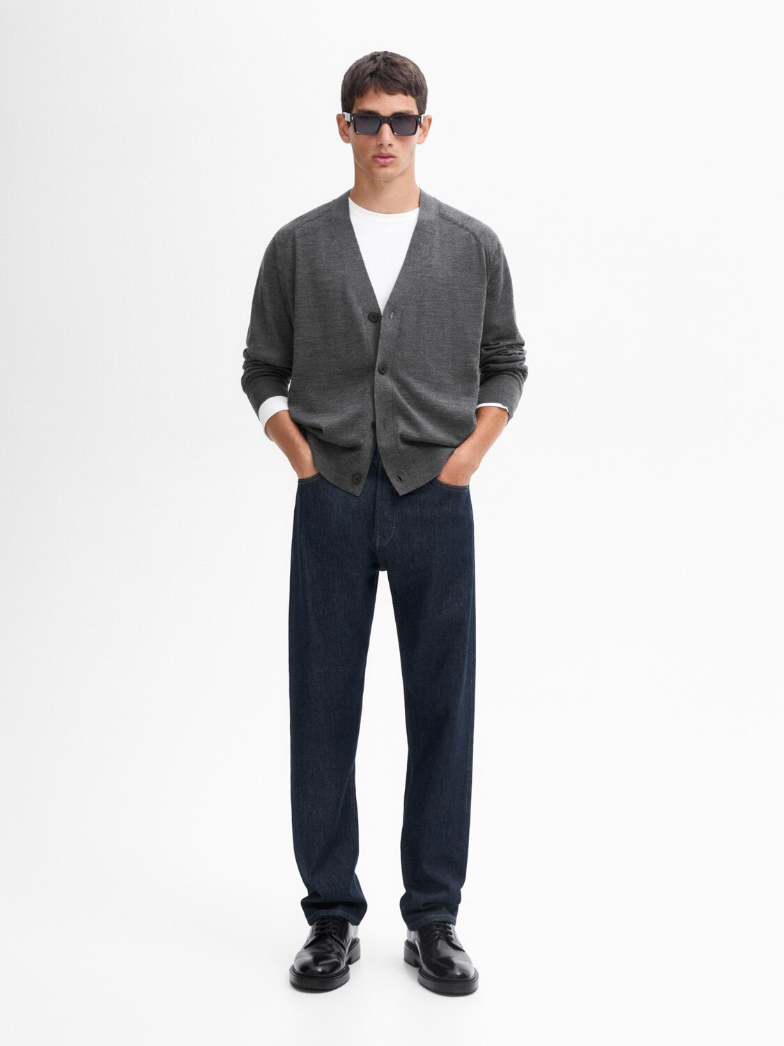 

Кардиган из 100% мериносовой шерсти Massimo Dutti, серый