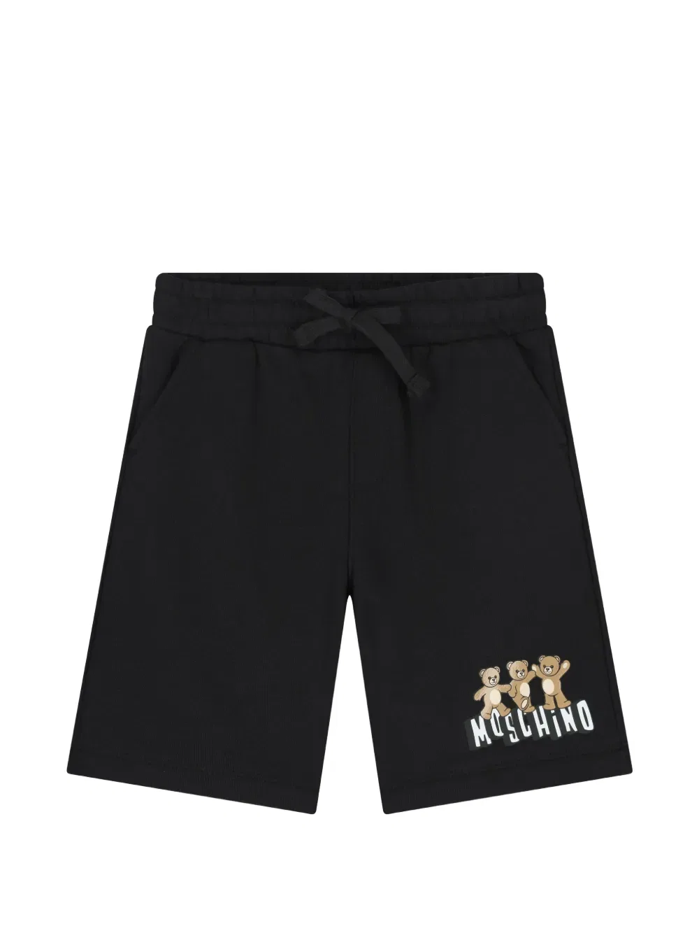Шорты с графическим принтом и завязками Moschino Kids, черный