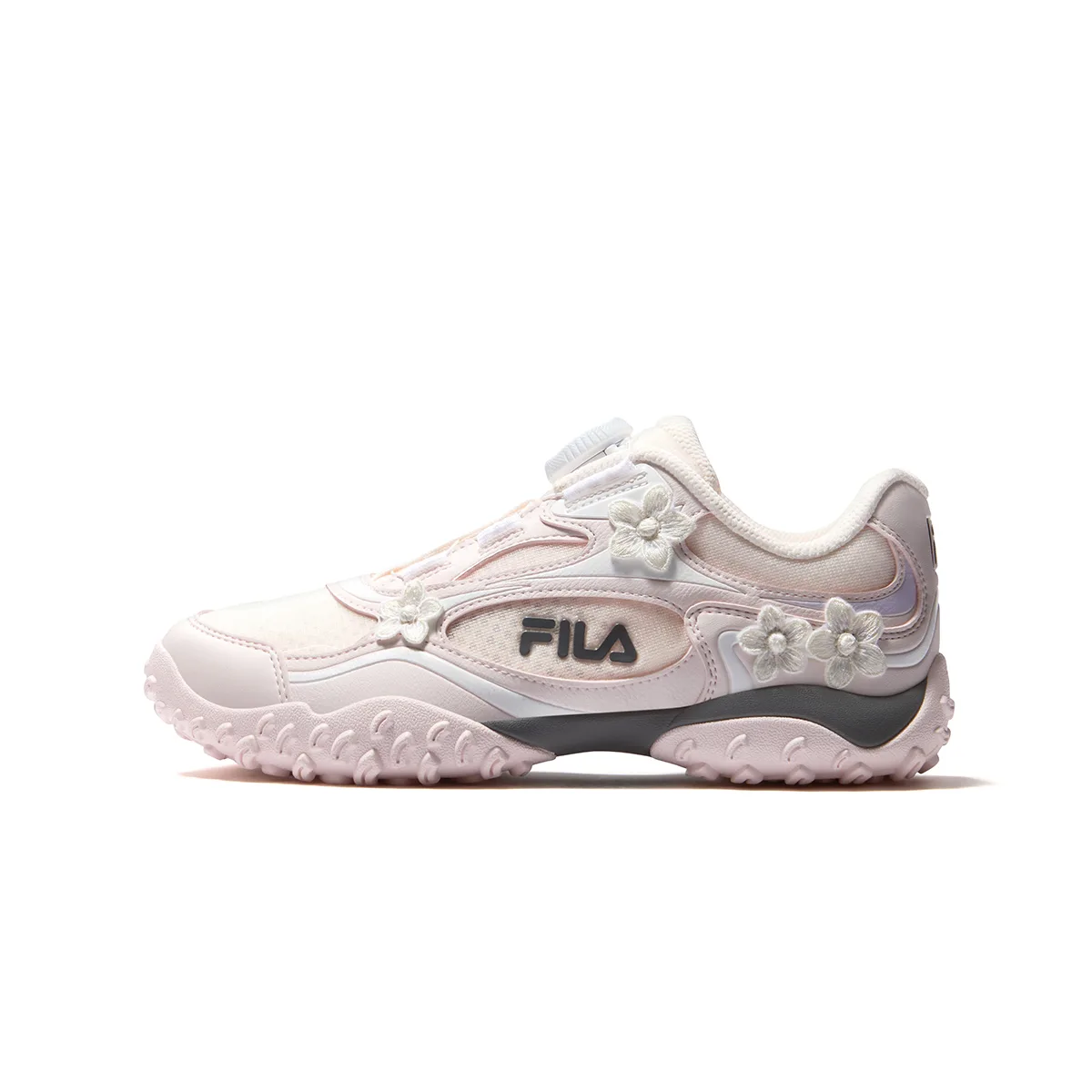 FILA KIDS Heritage FHT Synthetic Leather, Textile Breathable детские беговые кроссовки Cream Pink/Light Purple Pink Kids'