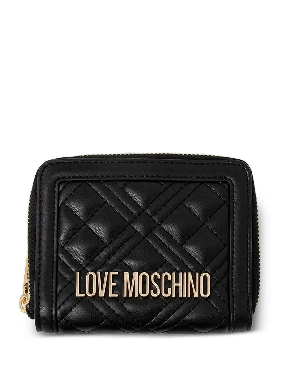 

Стеганый кошелек с круговой молнией Love Moschino, черный