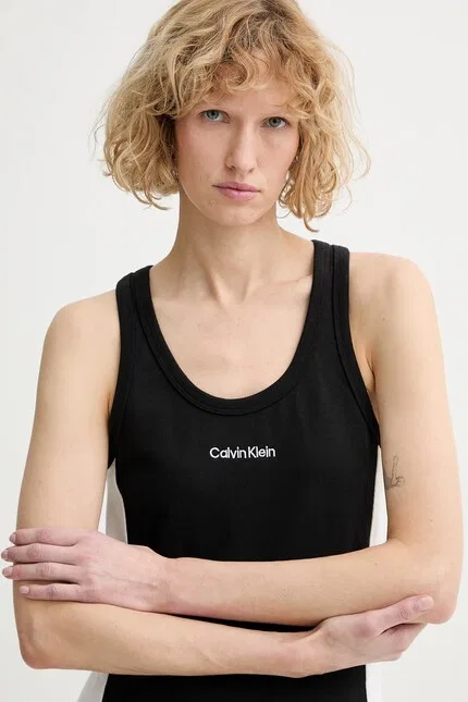 Топ без рукавов хлопковый Calvin Klein, черный — фото 4