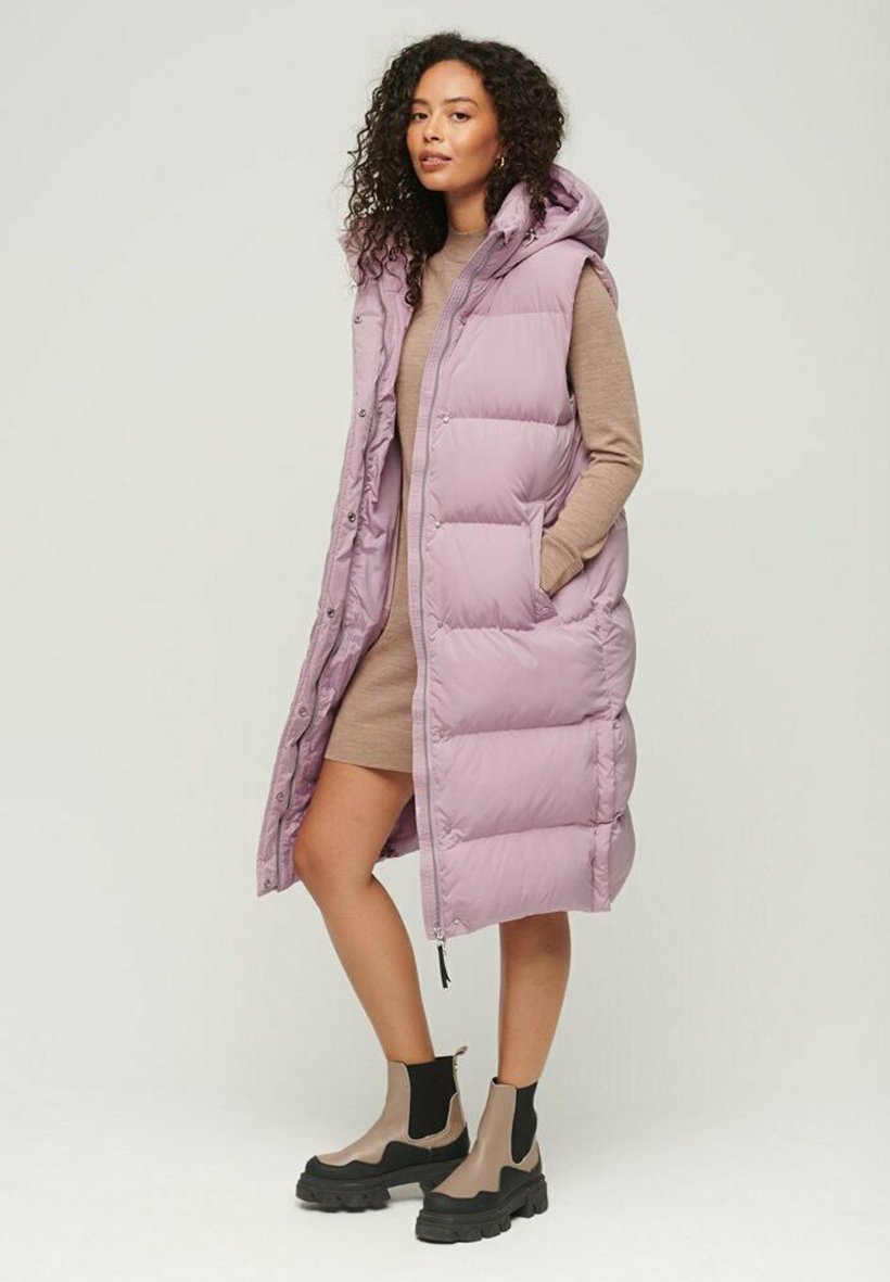 

Жилет Superdry LONGLINE PUFFER, цвет mauve shadows pink