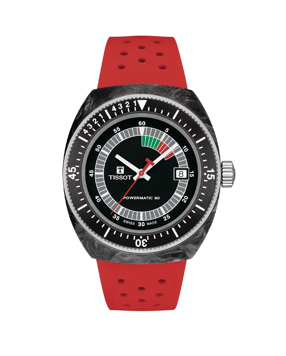 

Мужские часы Tissot Sideral collection из красного каучука, красный