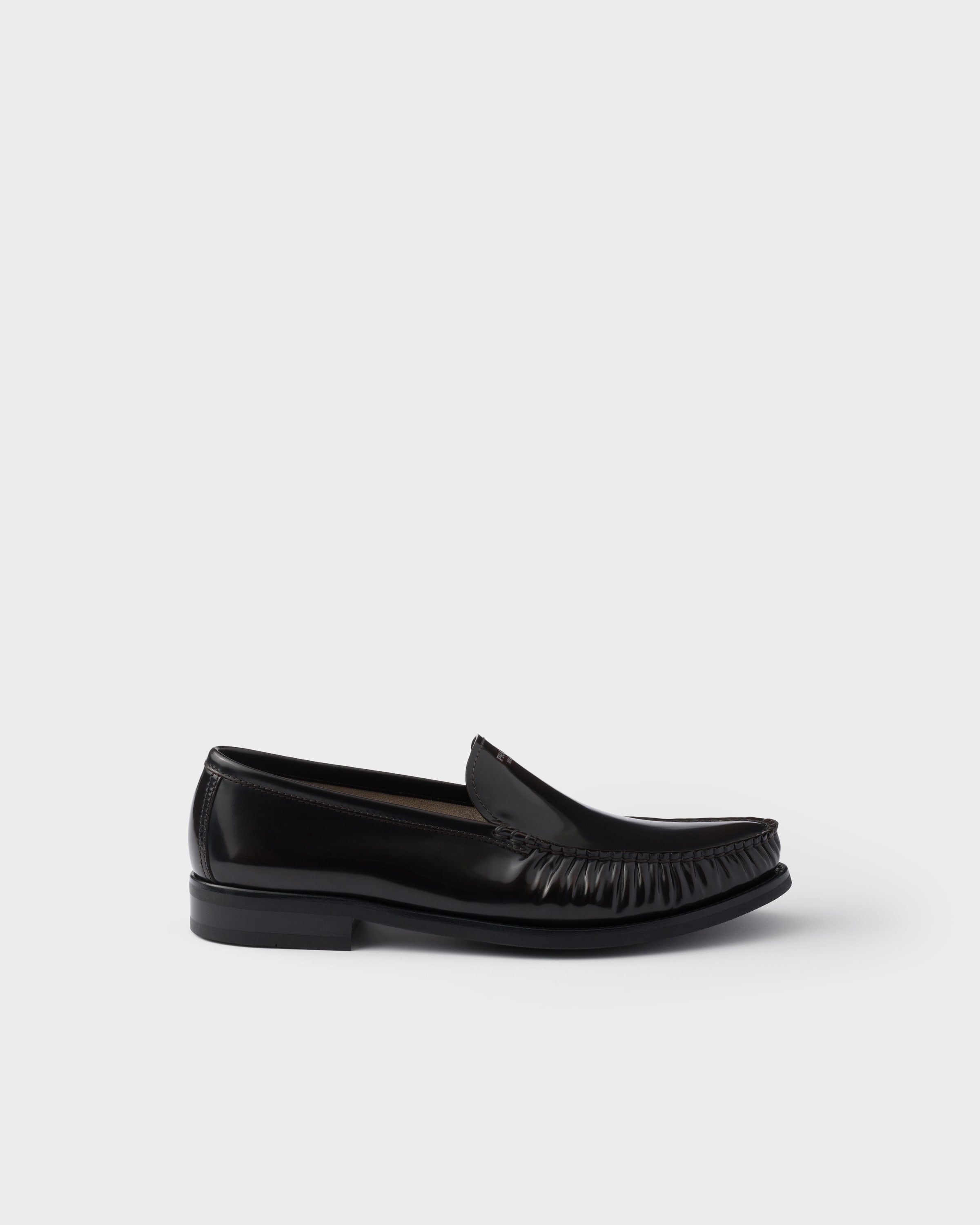 Лоферы из полированной кожи Prada, сиенна — фото 2