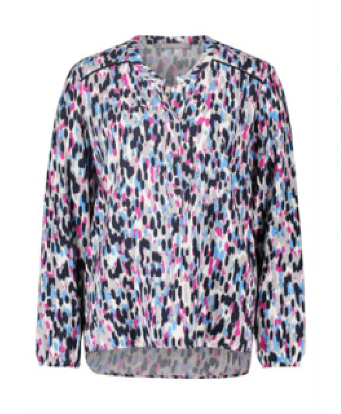 

Блузка с длинными рукавами для женщин, синяя. Betty & Co, мультиколор